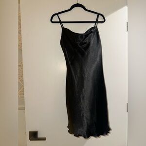 bebe Black Satin Mini Dress